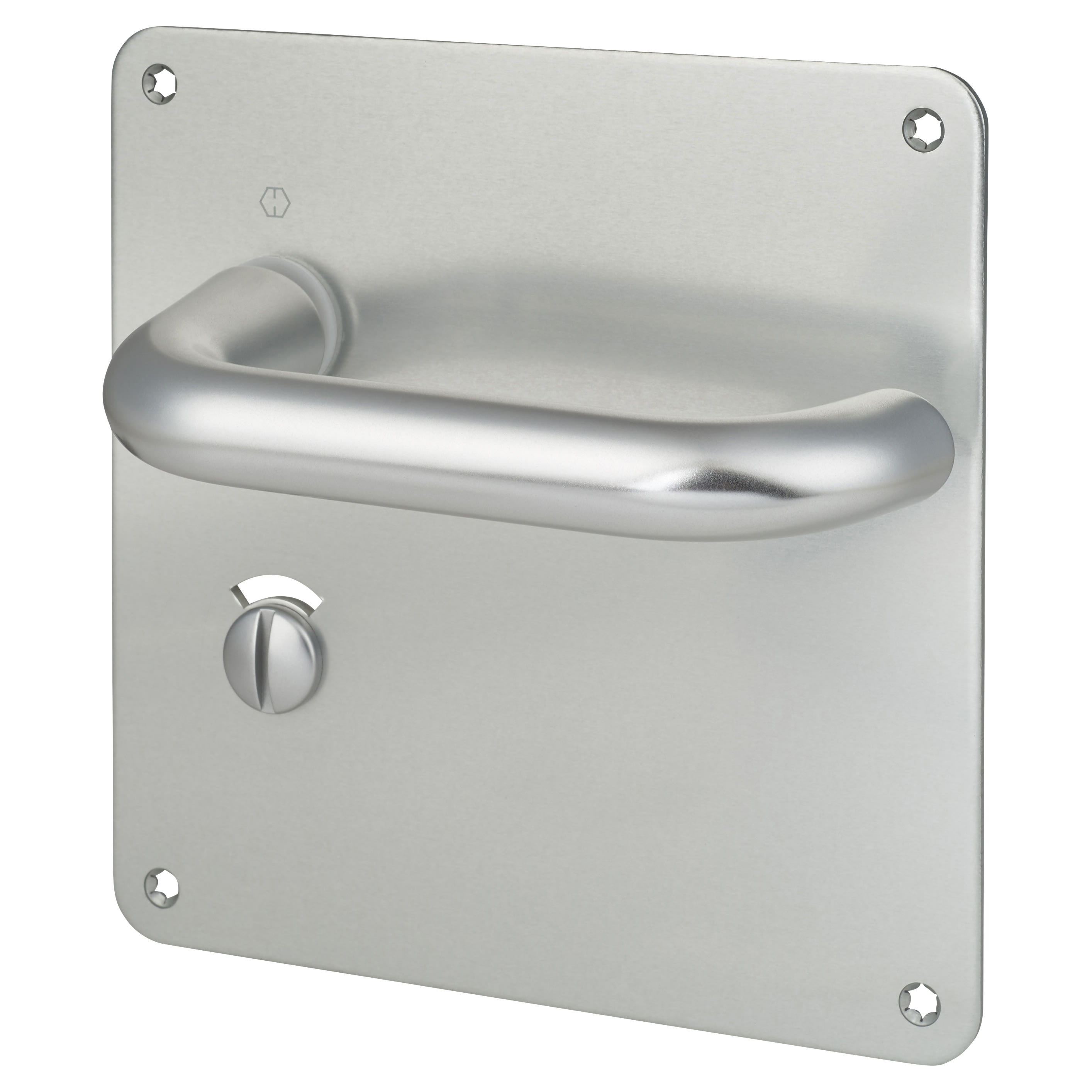 Satin Aluminium 20mm Return to Door Bathroom Door Handles - 160 x 160mm - LH - view 4