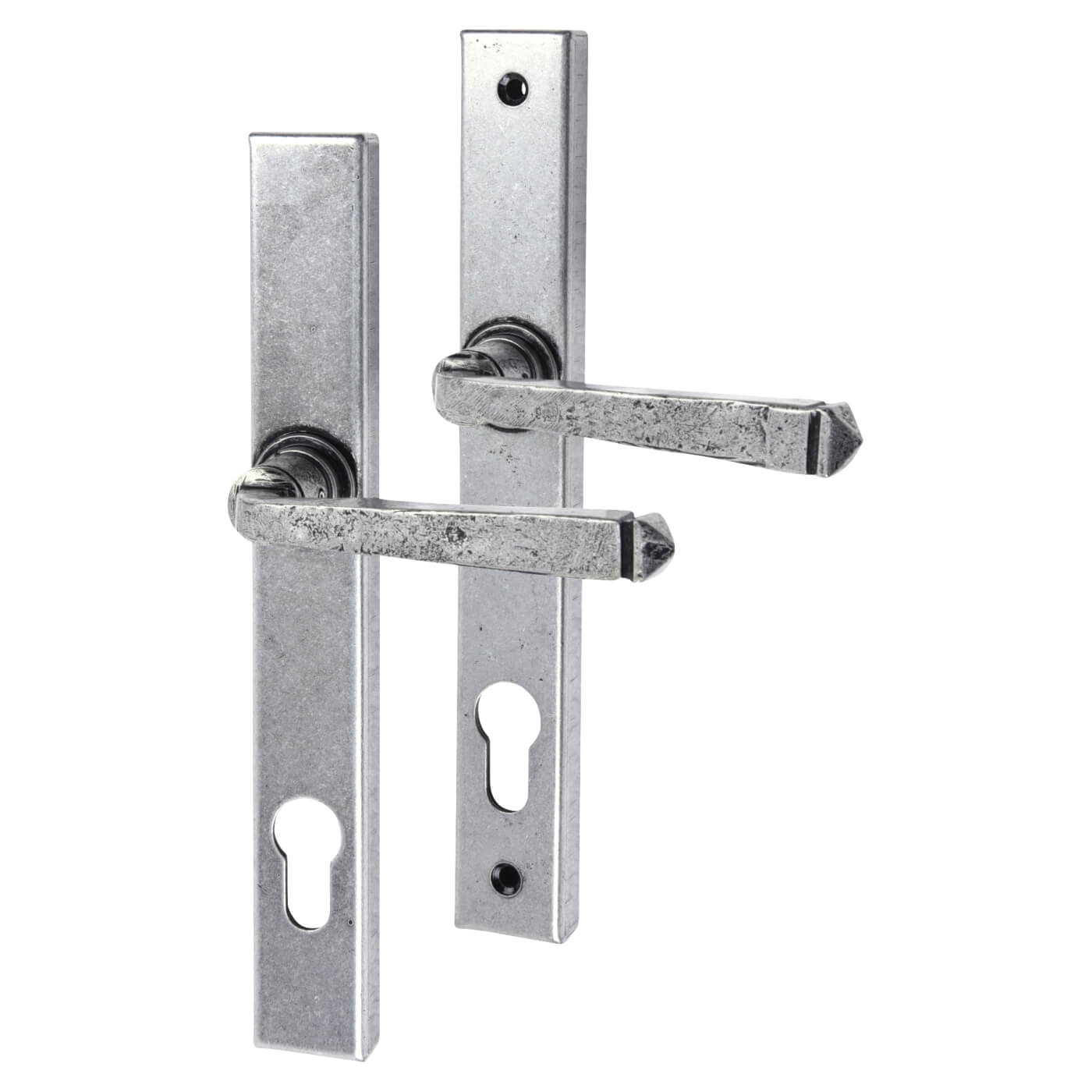 Pewter Slimline Multipoint Euro Lock Door Handles - 92mm c/c - Avon Range - view 2