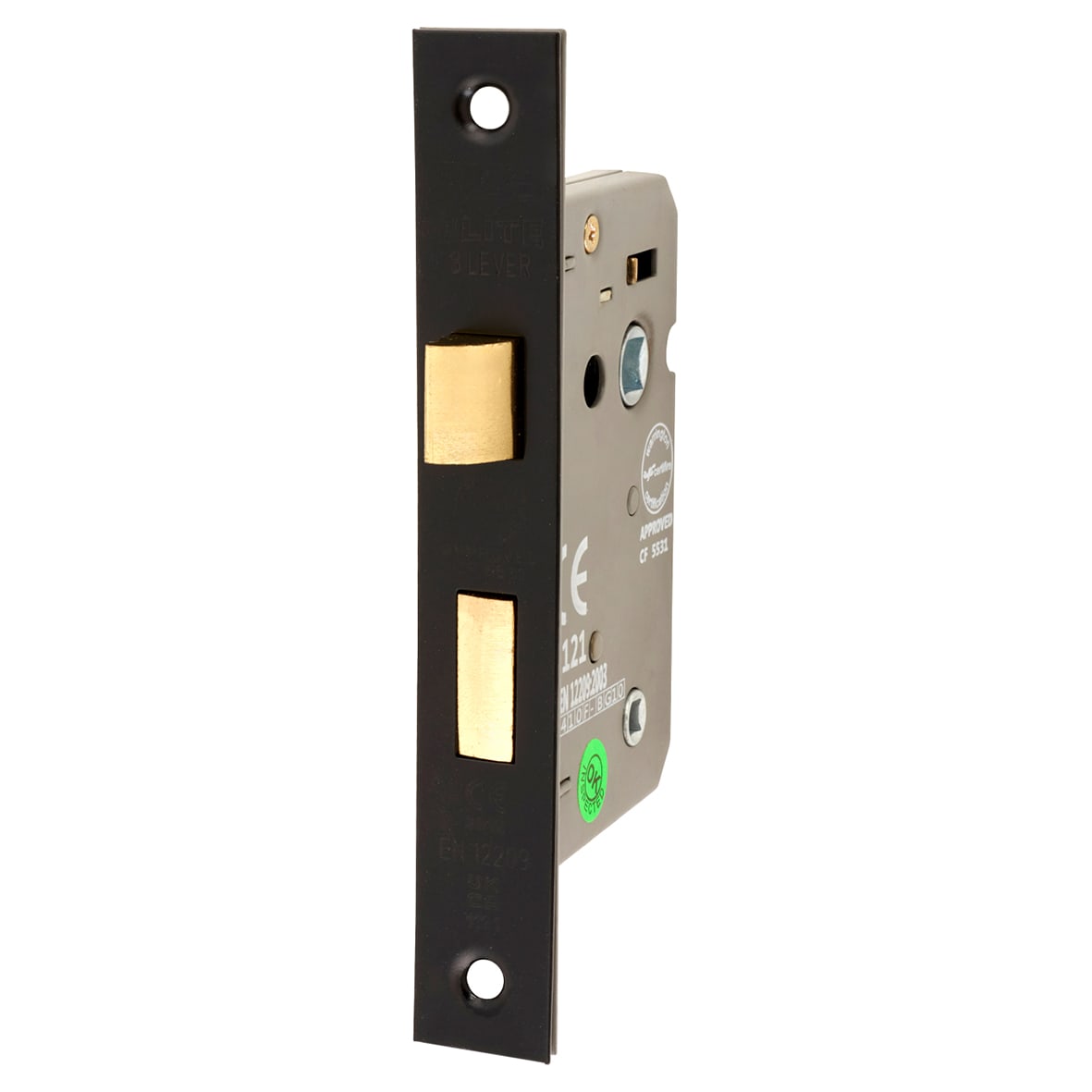 Bolt Through Bathroom Lock - 63mm Case - 44mm Backset - Matt Black - view 6