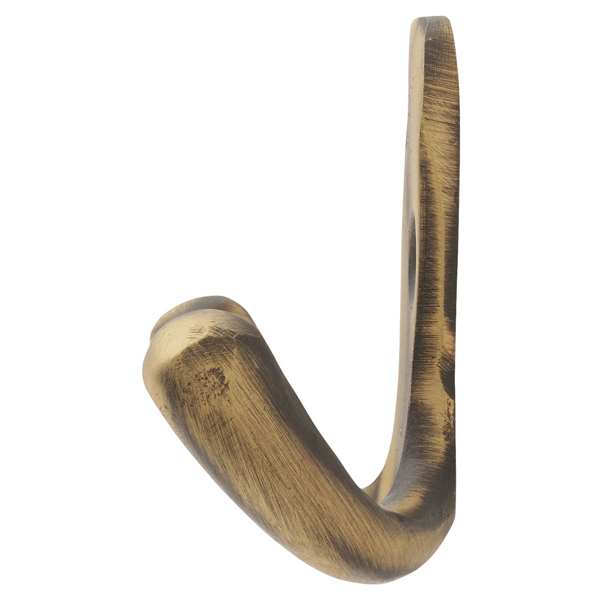Solid Brass Double Coat Hook - 70 x 43mm - Antique Brass - view 2