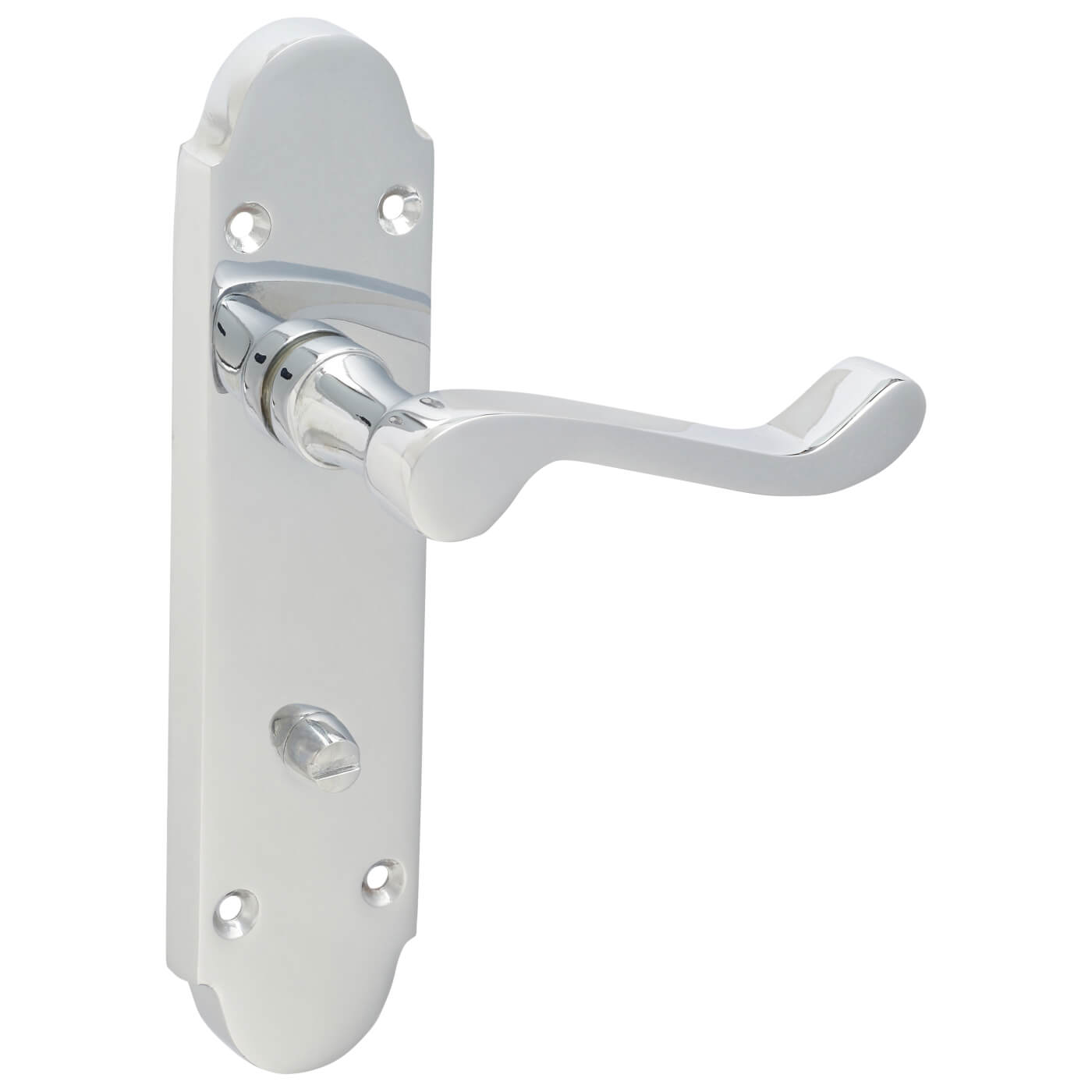 Polished Chrome Victorian Summer Scroll Bathroom Door Handles - 168 x 40mm - view 6