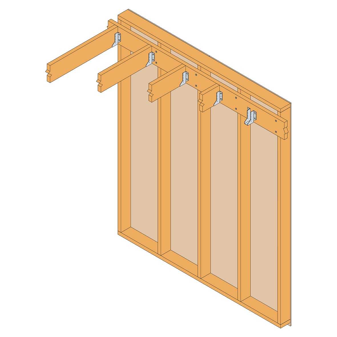 Heavy Duty Face Fixed U Joist Hanger - 47mm Width - 76.5mm Height - view 5