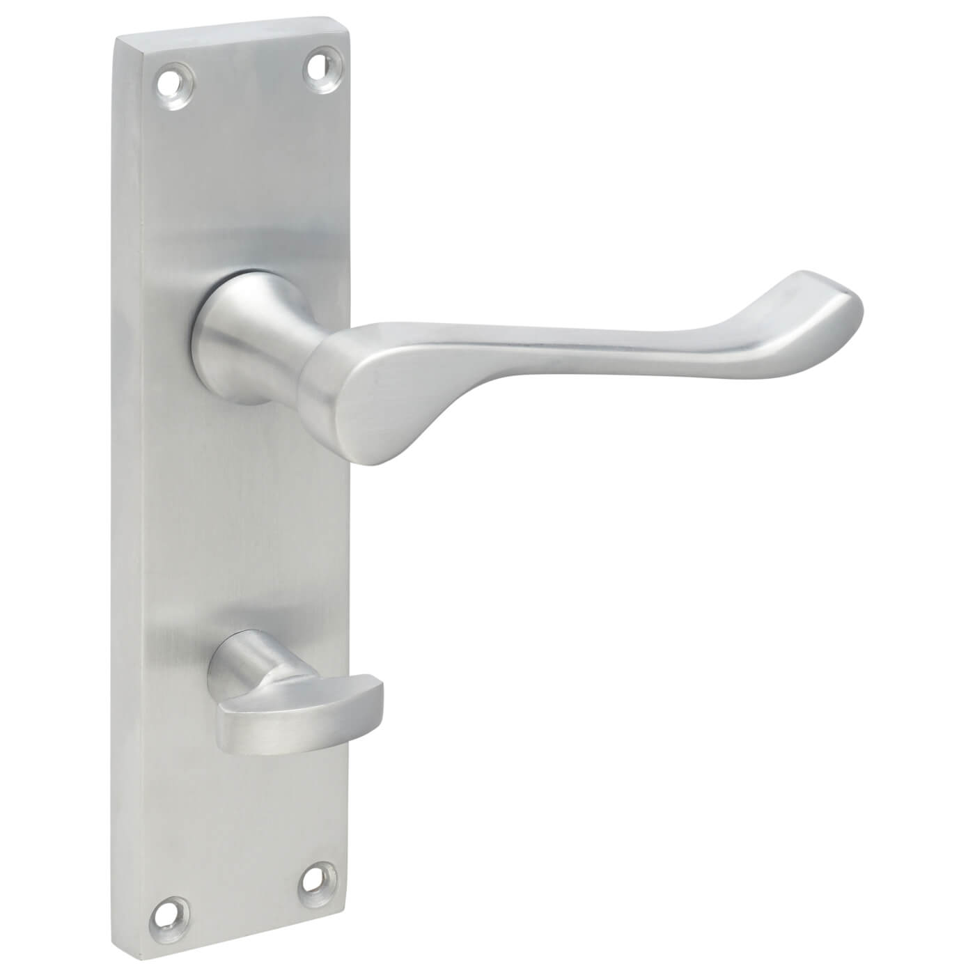 Satin Chrome Victorian Scroll Bathroom Door Handles - 155 x 42mm - view 5