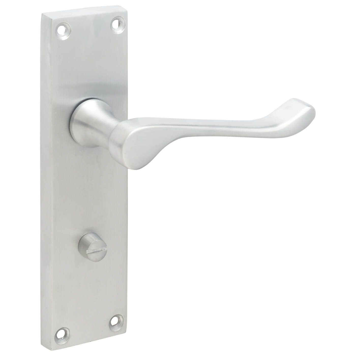 Satin Chrome Victorian Scroll Bathroom Door Handles - 155 x 42mm - view 6