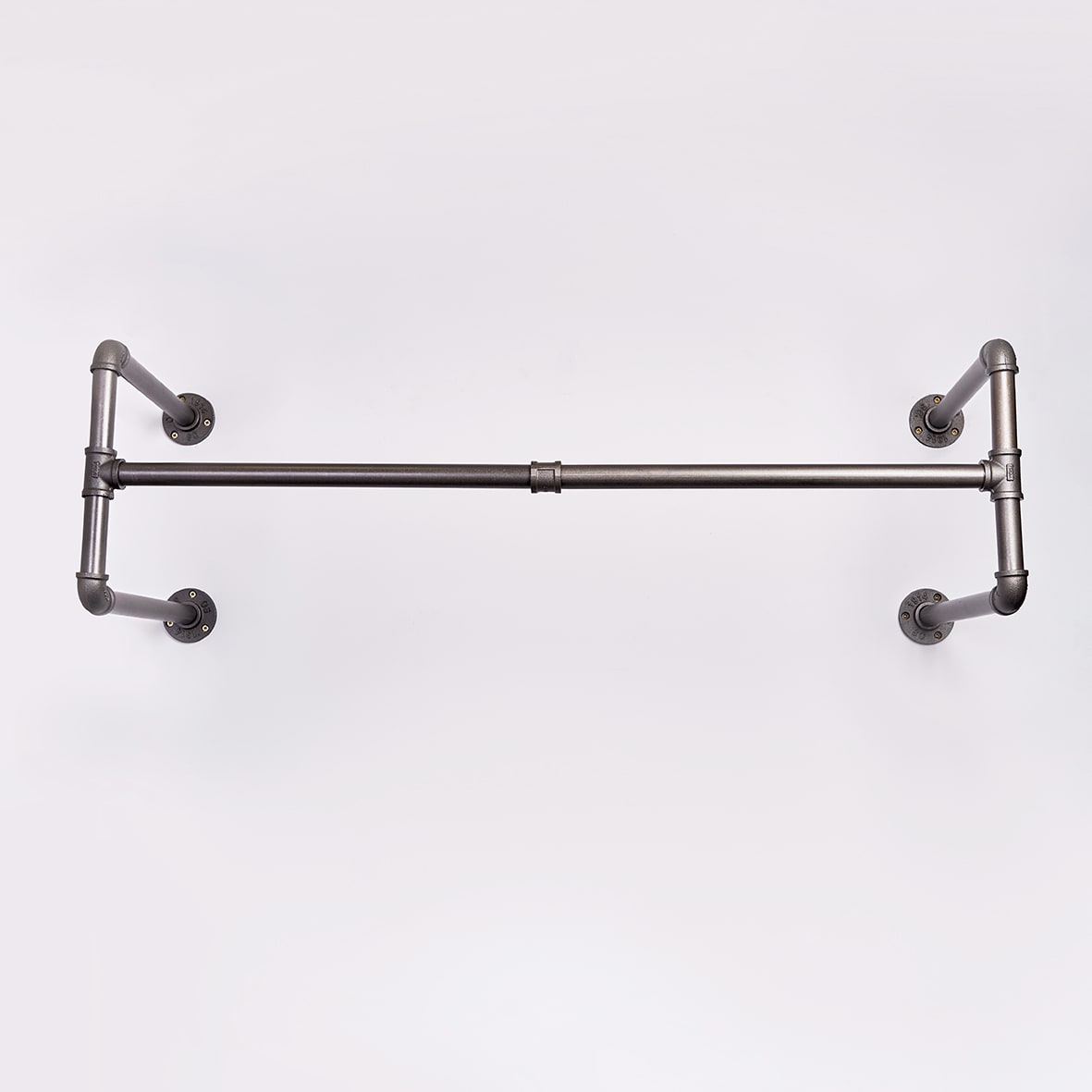 1/2" Pipe Wardrobe Rail Kit - Grey - view 2