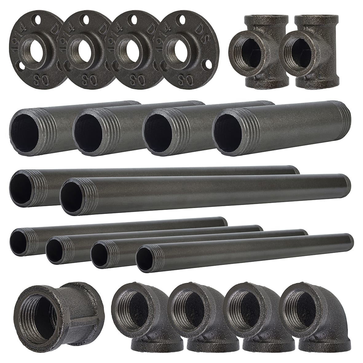 1/2" Pipe Wardrobe Rail Kit - Grey - view 3