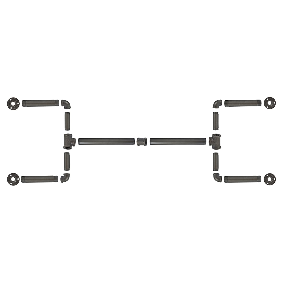 1/2" Pipe Wardrobe Rail Kit - Grey - view 4