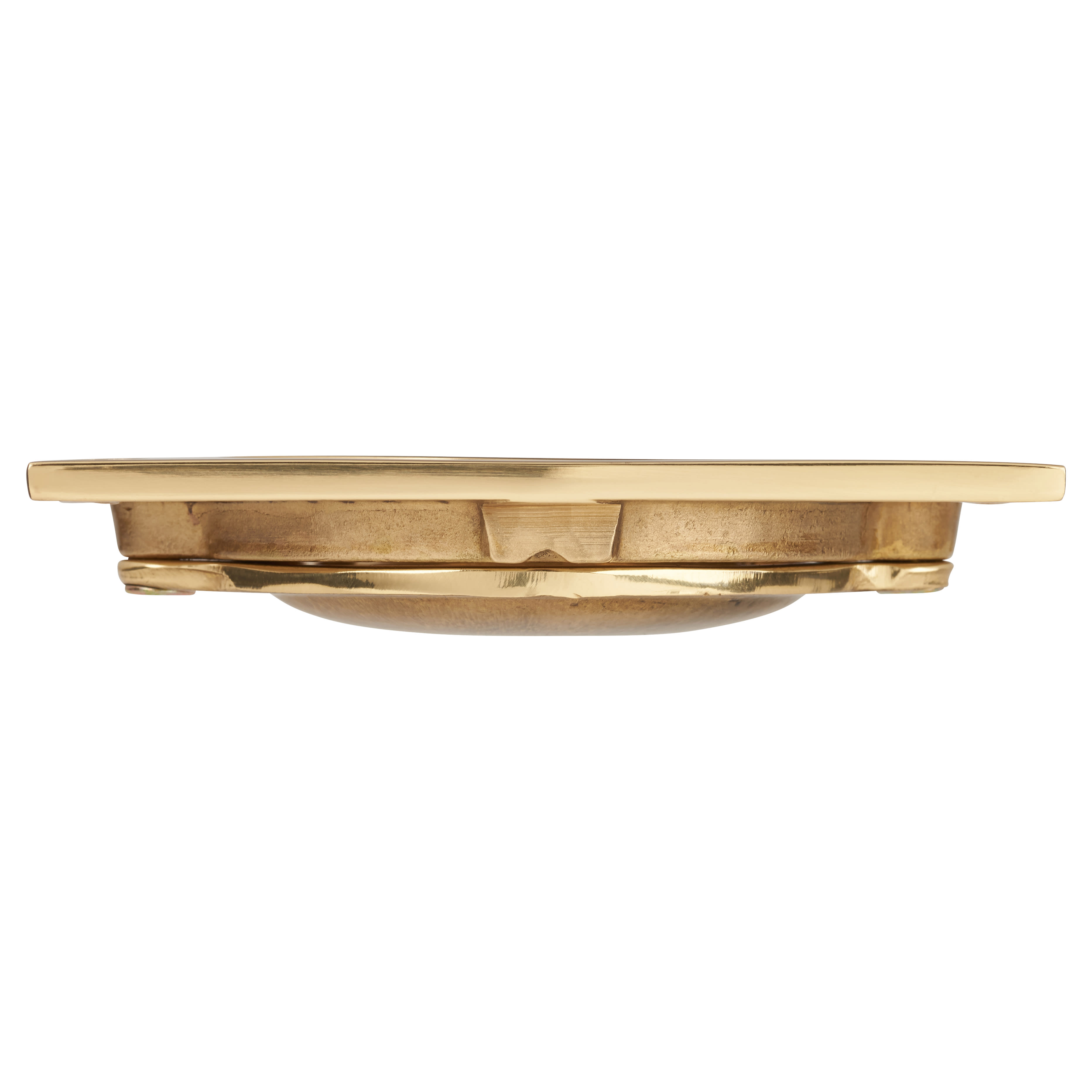 Flush Chest Drawer Cabinet Pull Handle - 75 x 45mm - Polished Brass - view 5