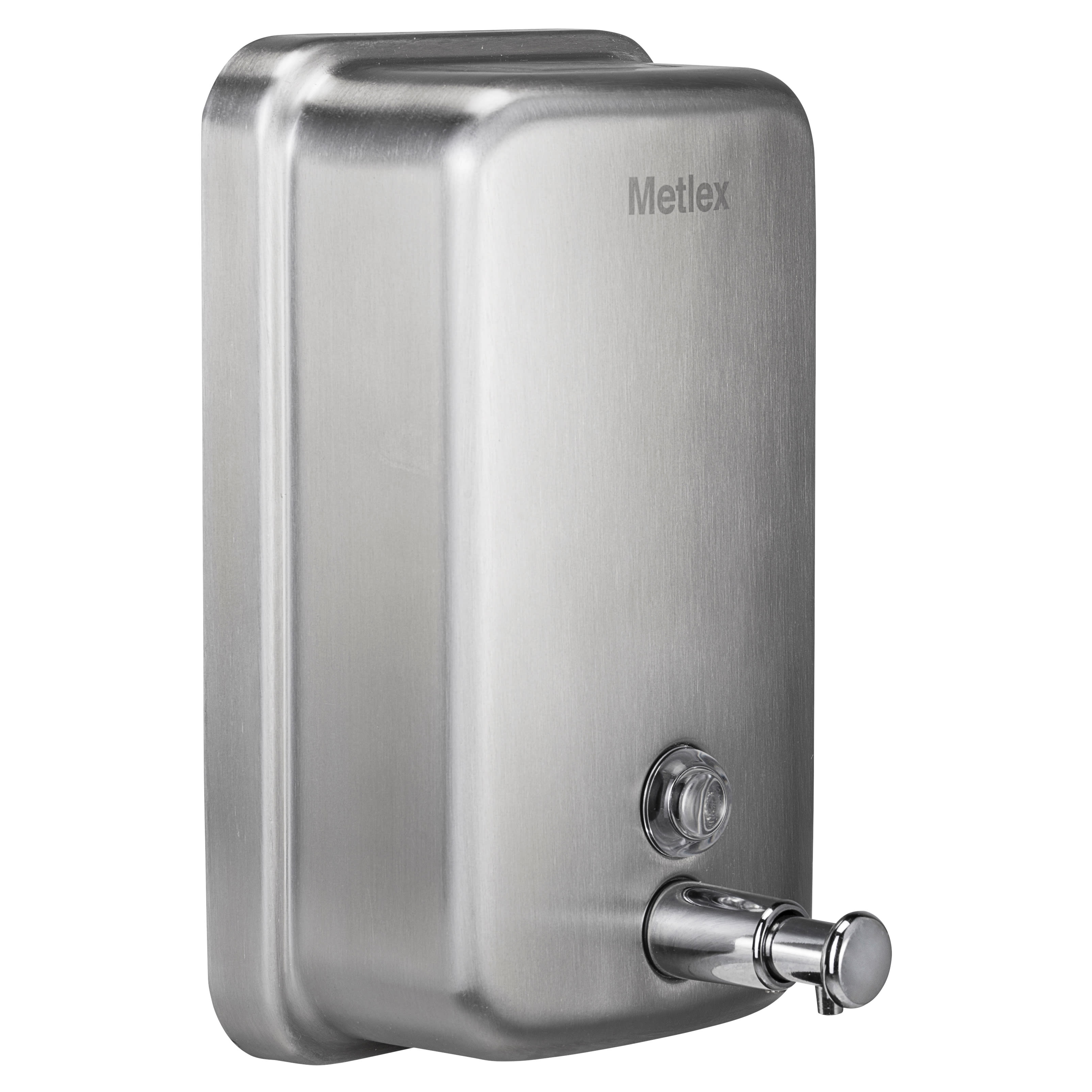 Kepler Wall Mounted Narrow Soap Dispenser - 124 x 120 x 124mm - Brushed Stainless Steel - view 2