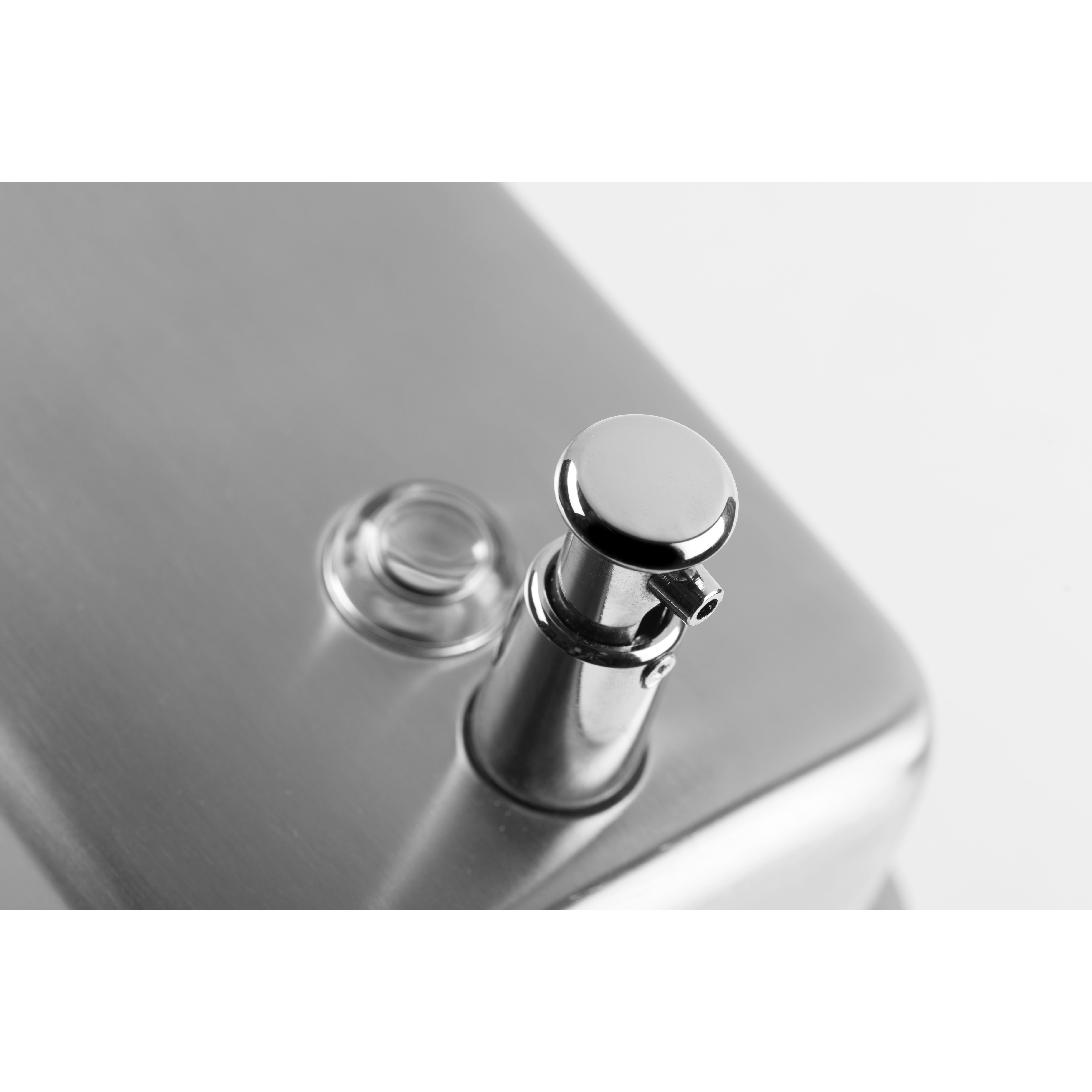 Kepler Wall Mounted Narrow Soap Dispenser - 124 x 120 x 124mm - Brushed Stainless Steel - view 4