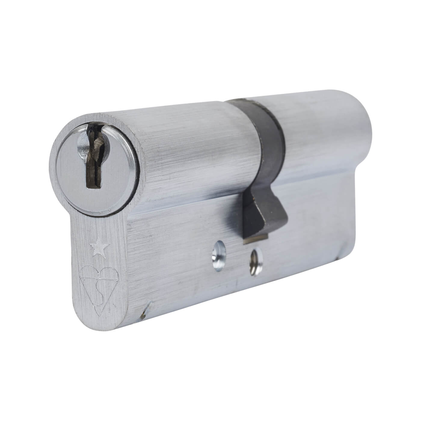 1 Star 6 Pin Kitemarked 90mm Euro Double Cylinder - 45 + 45mm - Satin Chrome - Keyed to Differ - view 2