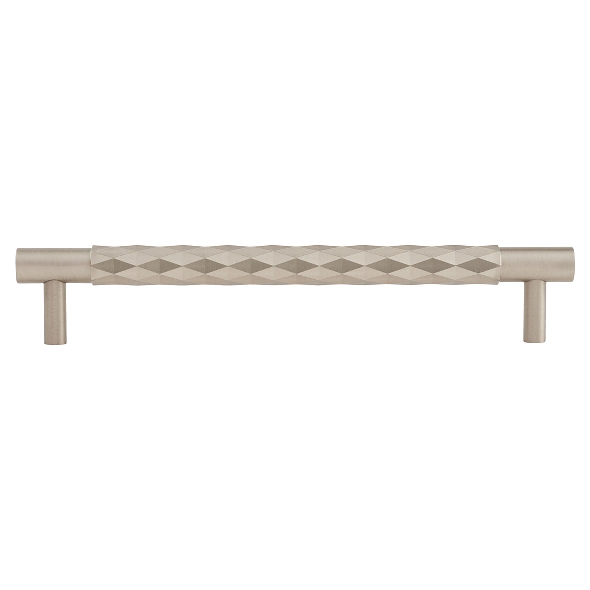 Diamond Cut 14mm T-Bar Cabinet Pull Handle - 160mm Centres - Satin Nickel - view 2
