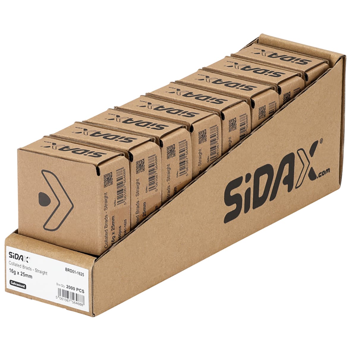 Second Fix Brad Nail - Straight - 16 Gauge x 25mm - Galvanised - Pack of 2000 - view 3