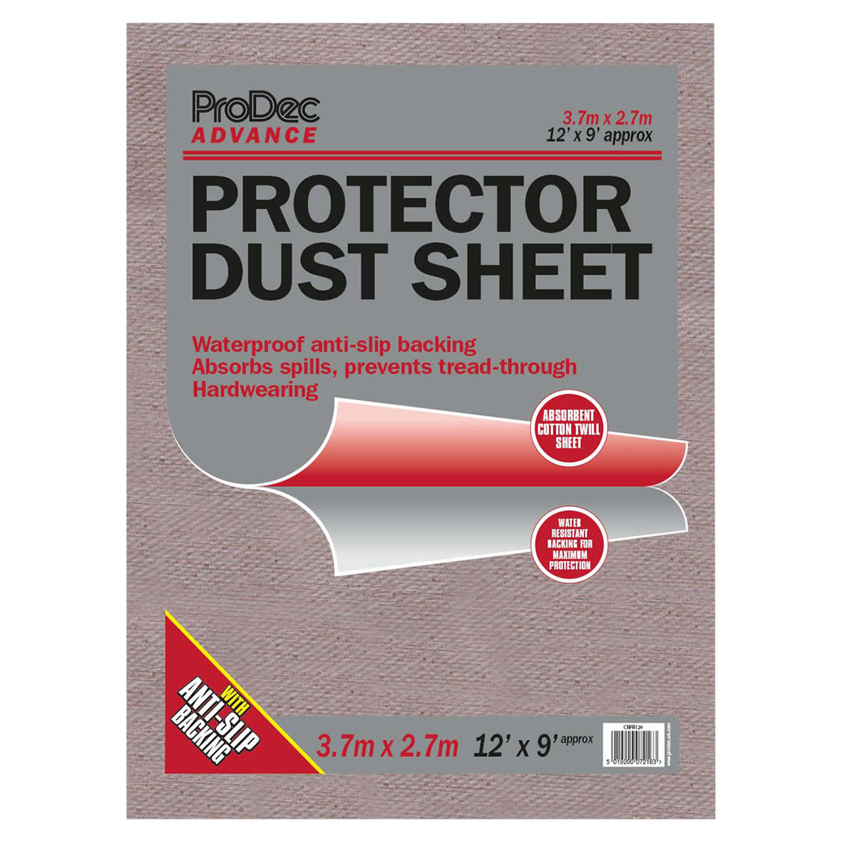 Protector Cotton Dust Sheet - 12' x 9 - view 2