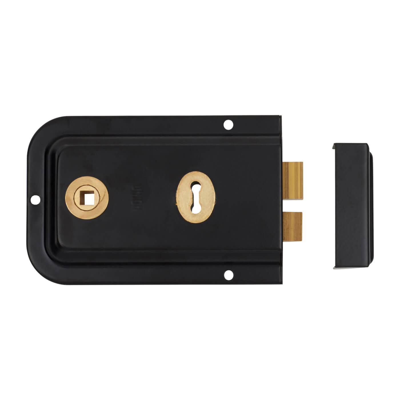 1445 Pressed Rim Lock - 152 x 102mm - Black - view 2