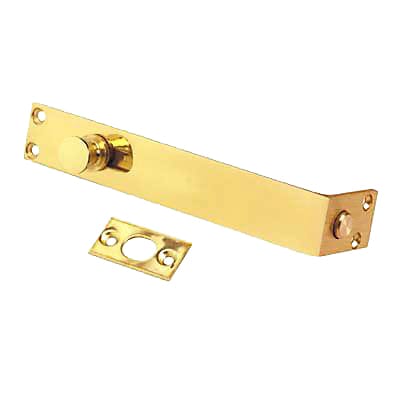 Slide Action Flush Bolt - 230 x 25mm - Polished Brass - view 2
