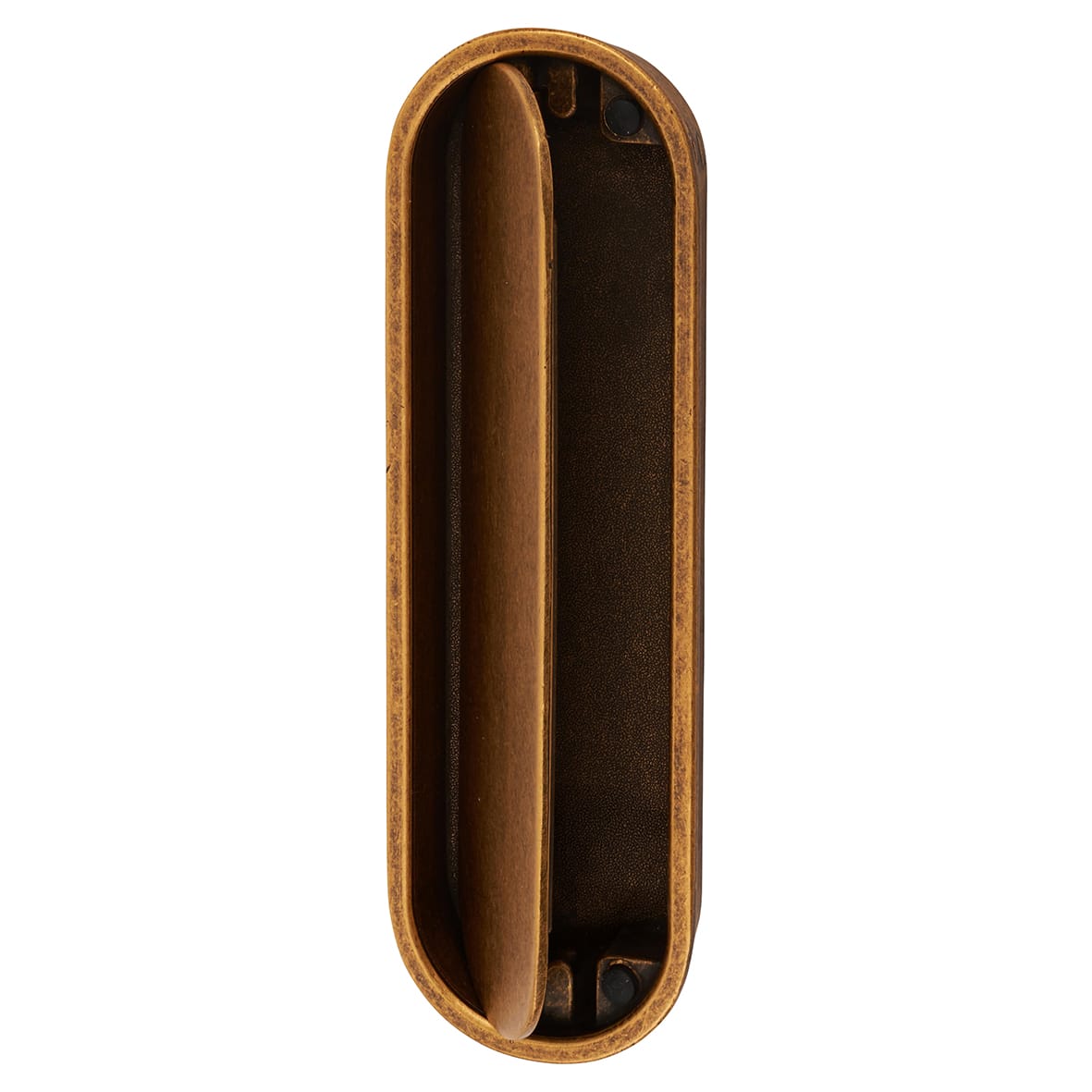 Eccles Oval Flush Cabinet Pull Handle - 150 x 47mm - Antique Brass - view 2