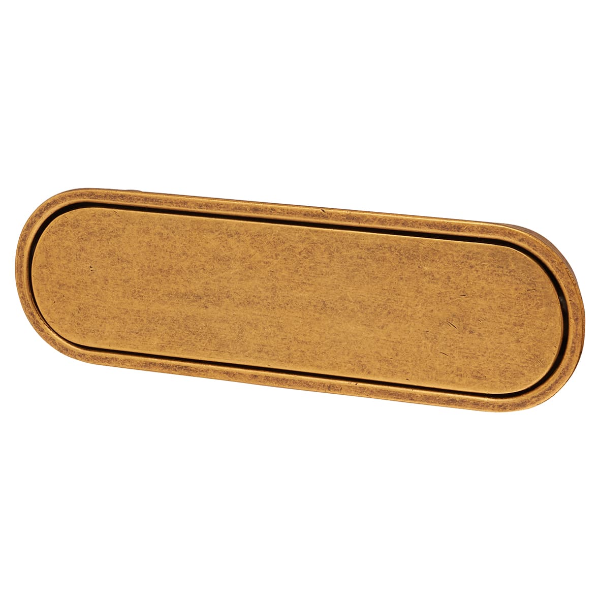 Eccles Oval Flush Cabinet Pull Handle - 150 x 47mm - Antique Brass - view 4
