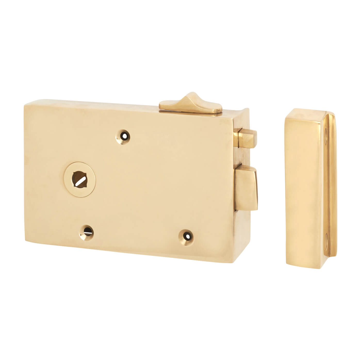 Bathroom/Bedroom Rim Latch - 128 x 79mm - Right Hand - Brass - view 2