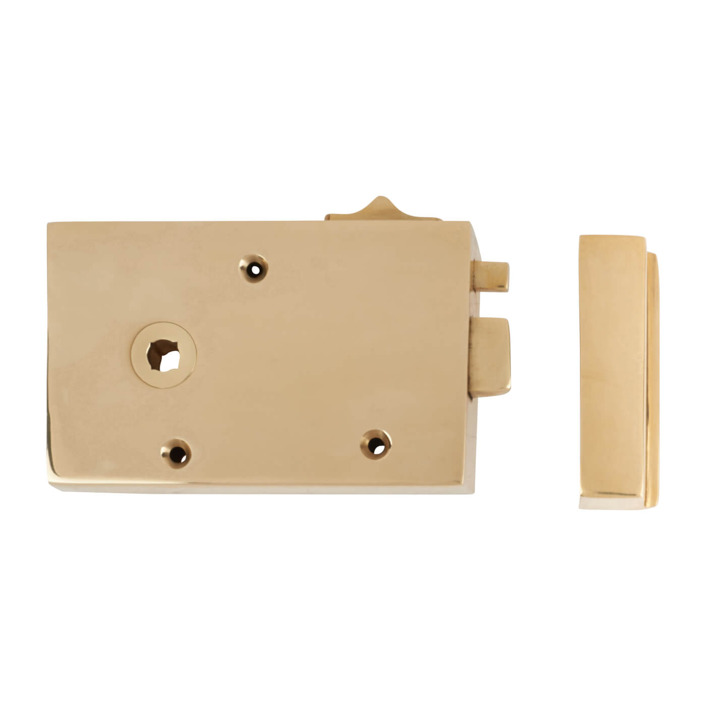Bathroom/Bedroom Rim Latch - 128 x 79mm - Right Hand - Brass - view 3