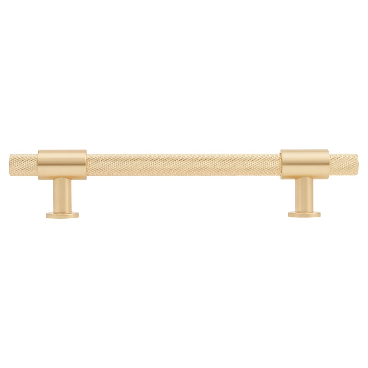 Falmouth 12mm Knurled T-Bar Cabinet Pull Handle - 128mm Centres - Satin Brass - view 2