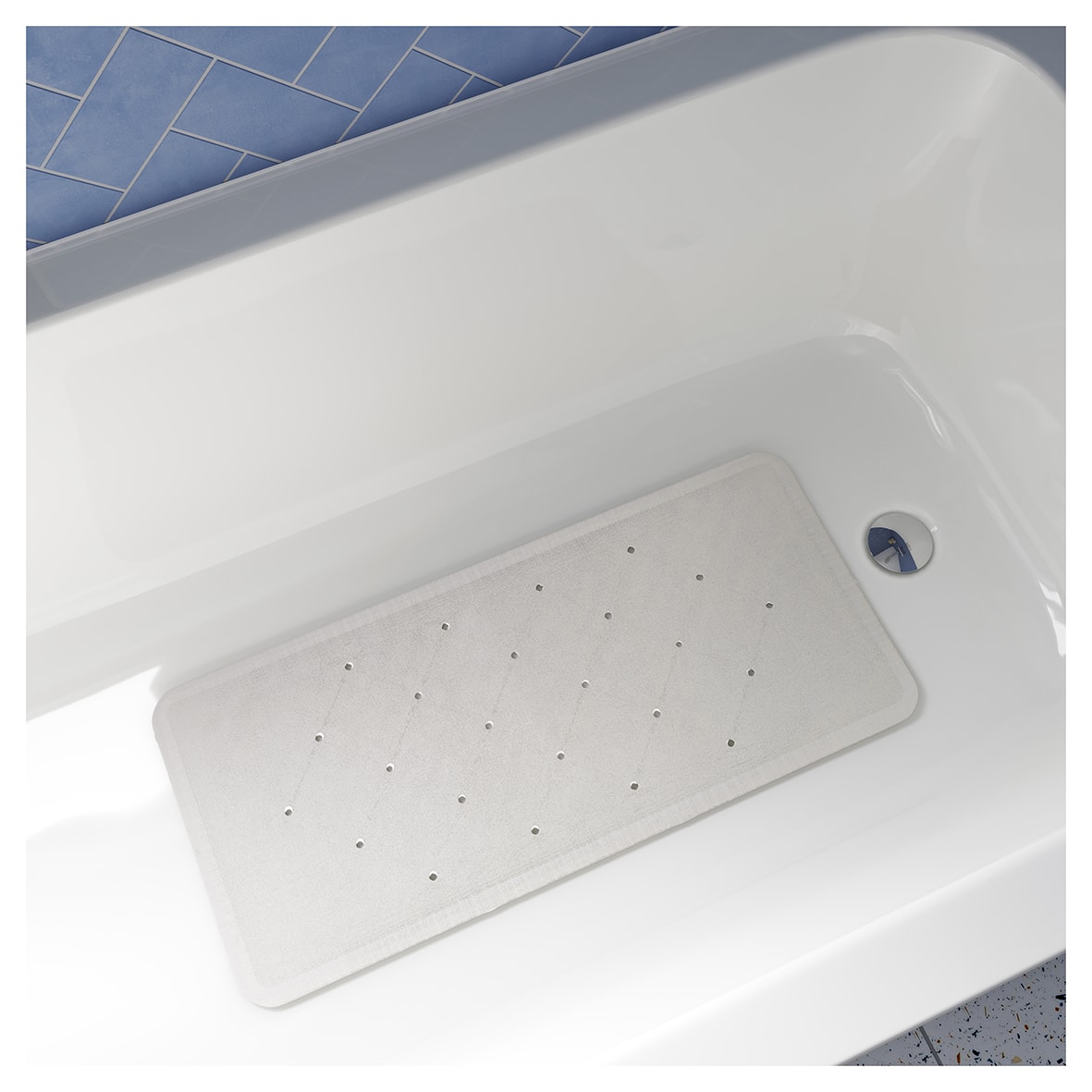 Rubagrip Medium Bath Mat - 740 x 340mm - White - view 5