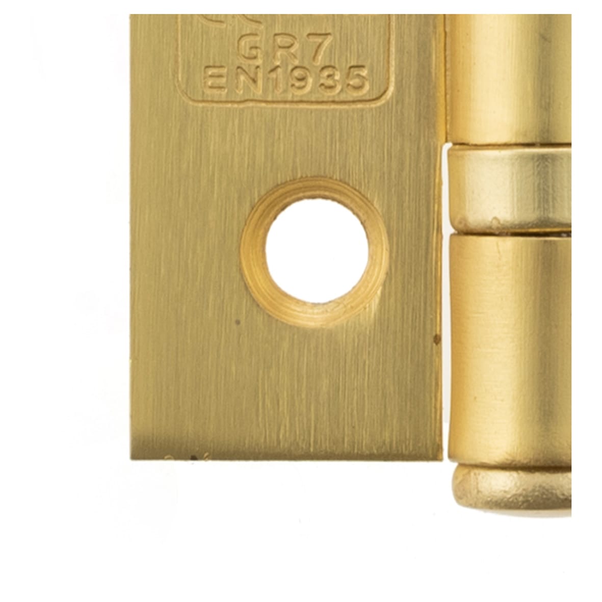 Twin Ball Bearing Grade 7 Butt Fire Door Hinge - 76 x 51 x 2mm - Satin Brass - Pair - view 3