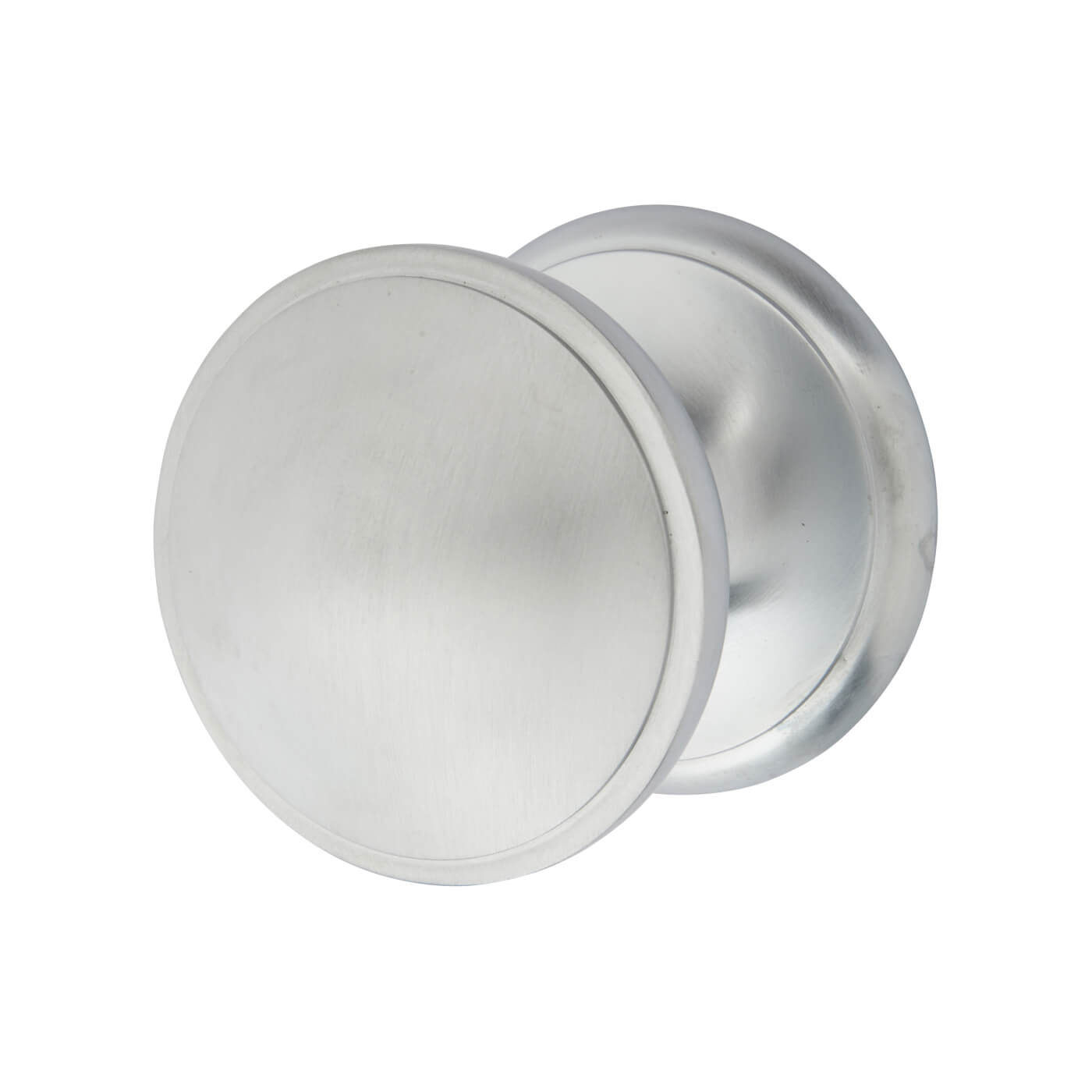 Marcus Satin Chrome Round Centre Door Knob - 81mm Rose Diameter - view 2