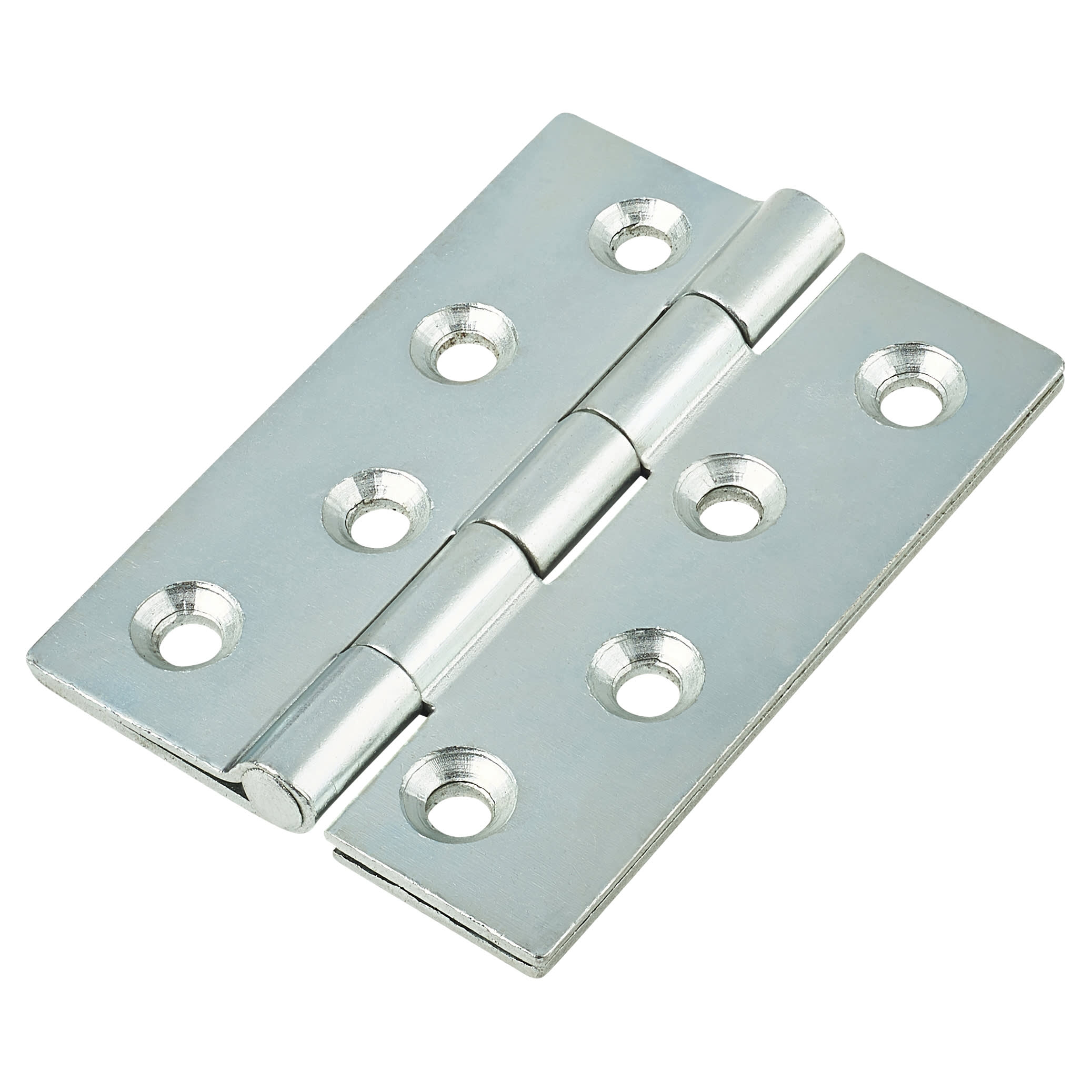 Double Pressed Steel Butt Door Hinge - 100 x 73mm - Zinc Plated - Pair - view 2