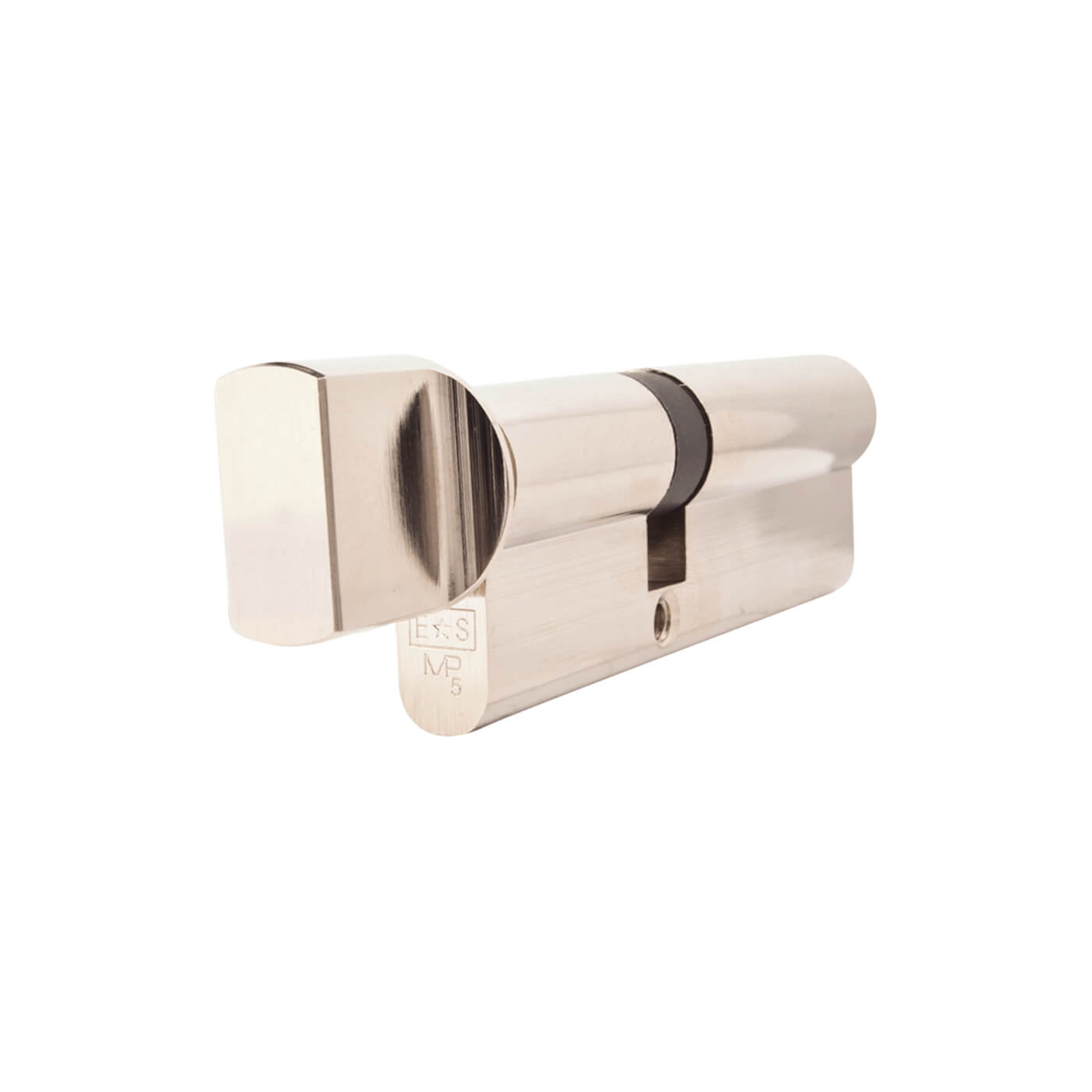 5 Pin 100mm Euro Thumbturn Cylinder - 40mm Turn + 60mm - Polished Nickel - KTD - view 3