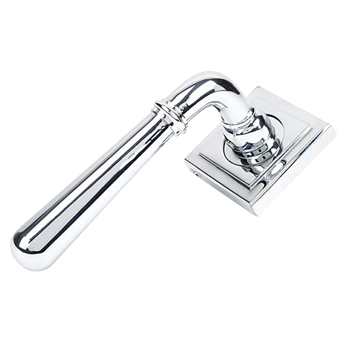 Polished Chrome Door Handles on Square Rose - Newbury Range - view 2