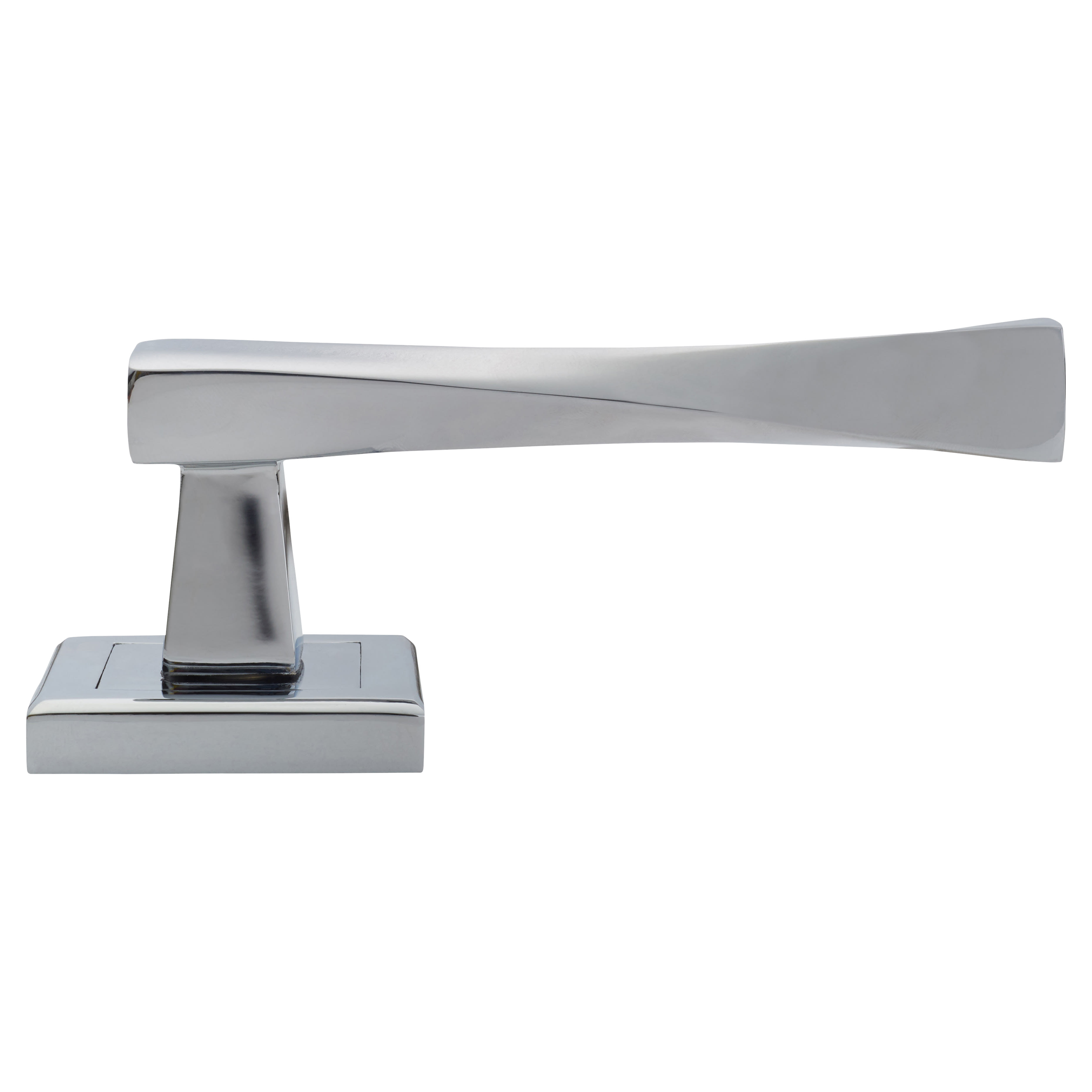 Polished Chrome Latch Door Handles on Square Rose Pack - Spirit Range - view 5