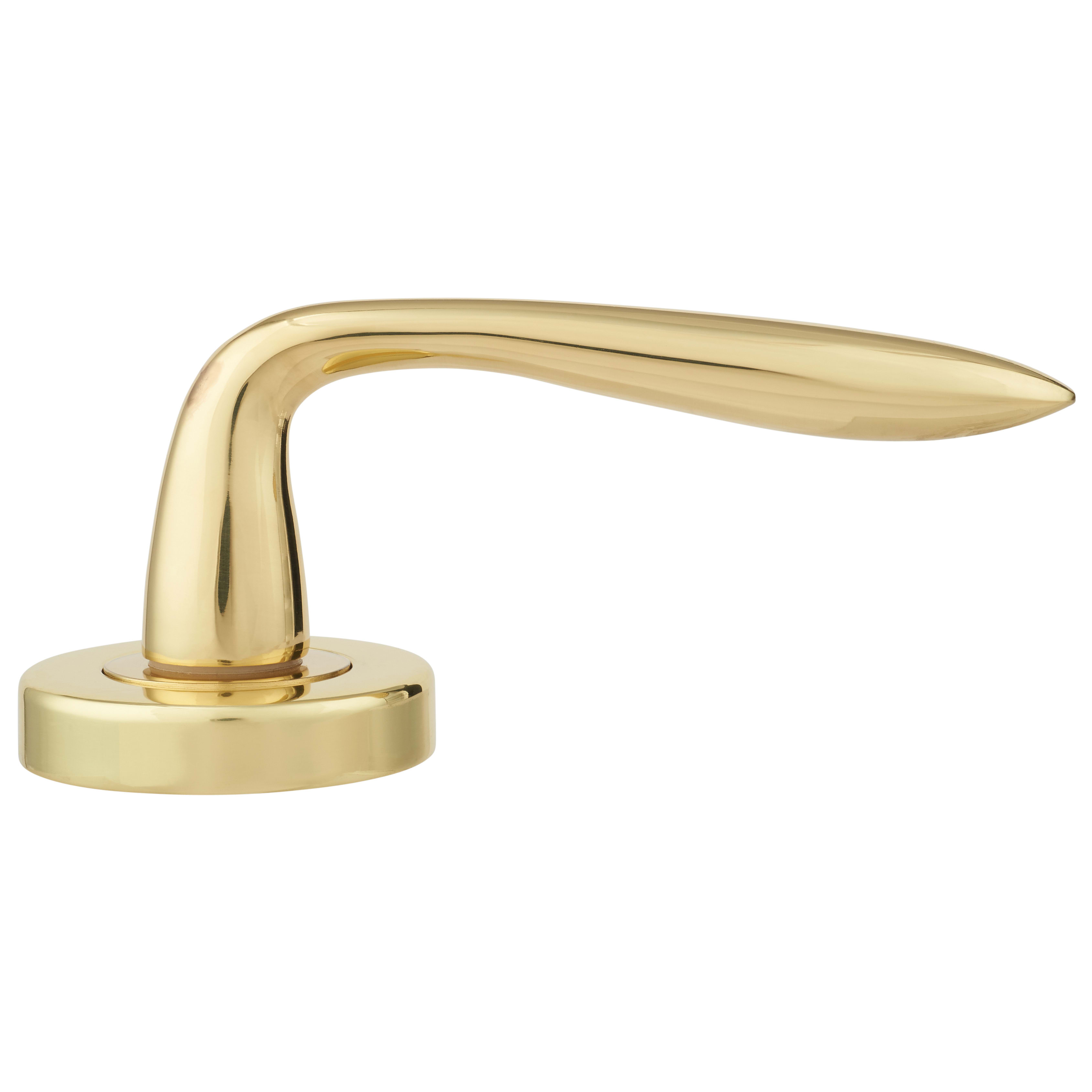 Marcus Polished Brass Door Handles on Round Rose - Sutton Range - view 4