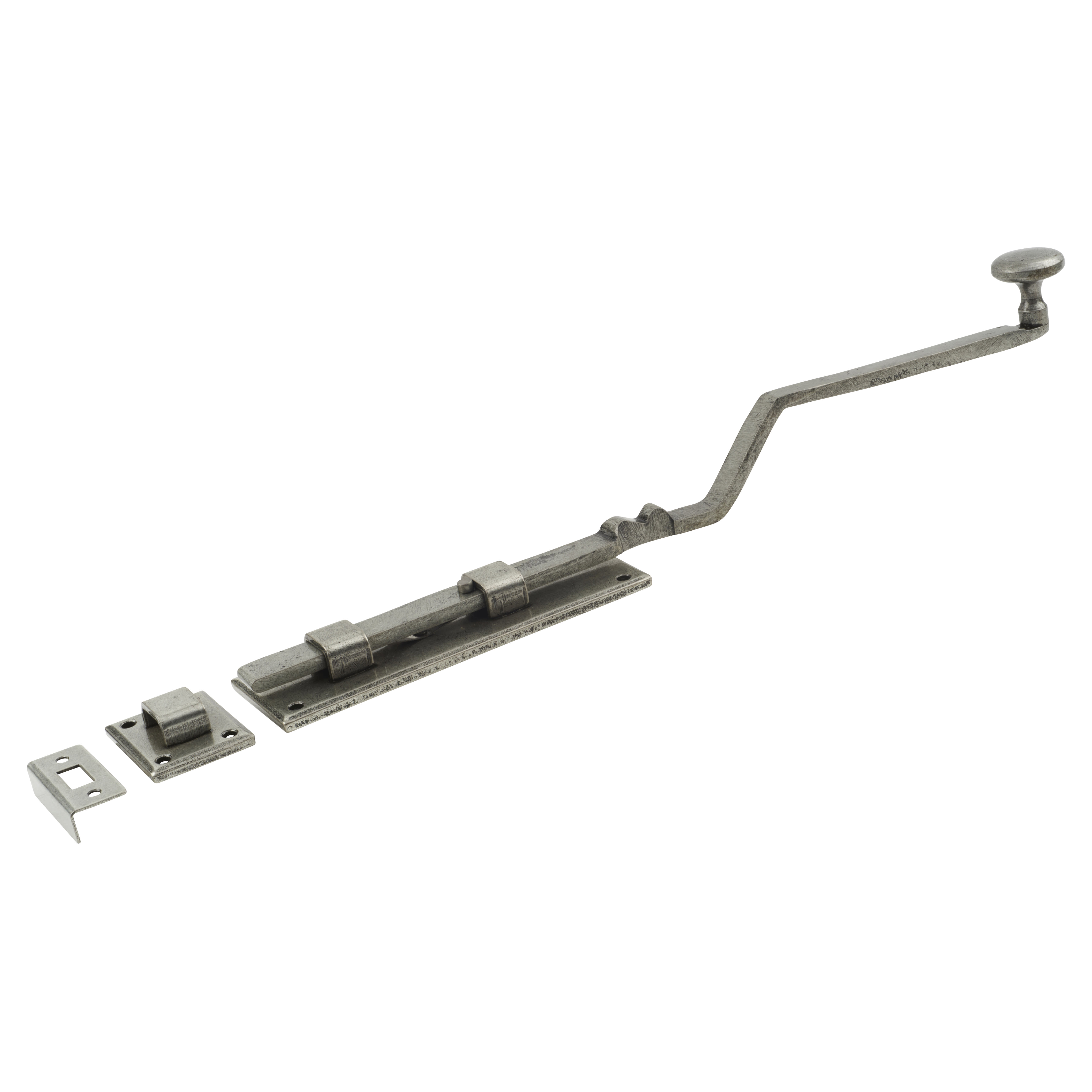 Long French Door Bolt - 380 x 48mm - Pewter - view 2