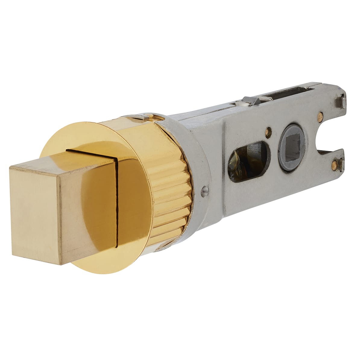 Quick Latch Bolt Through Tubular Bathroom Deadbolt - 71mm Case - 57mm Backset - Round - Pol Brass - view 2