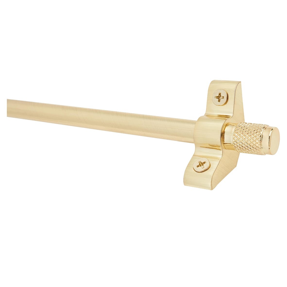Stair Rod with Knurled Finials - 900mm Length - Satin Brass - view 2
