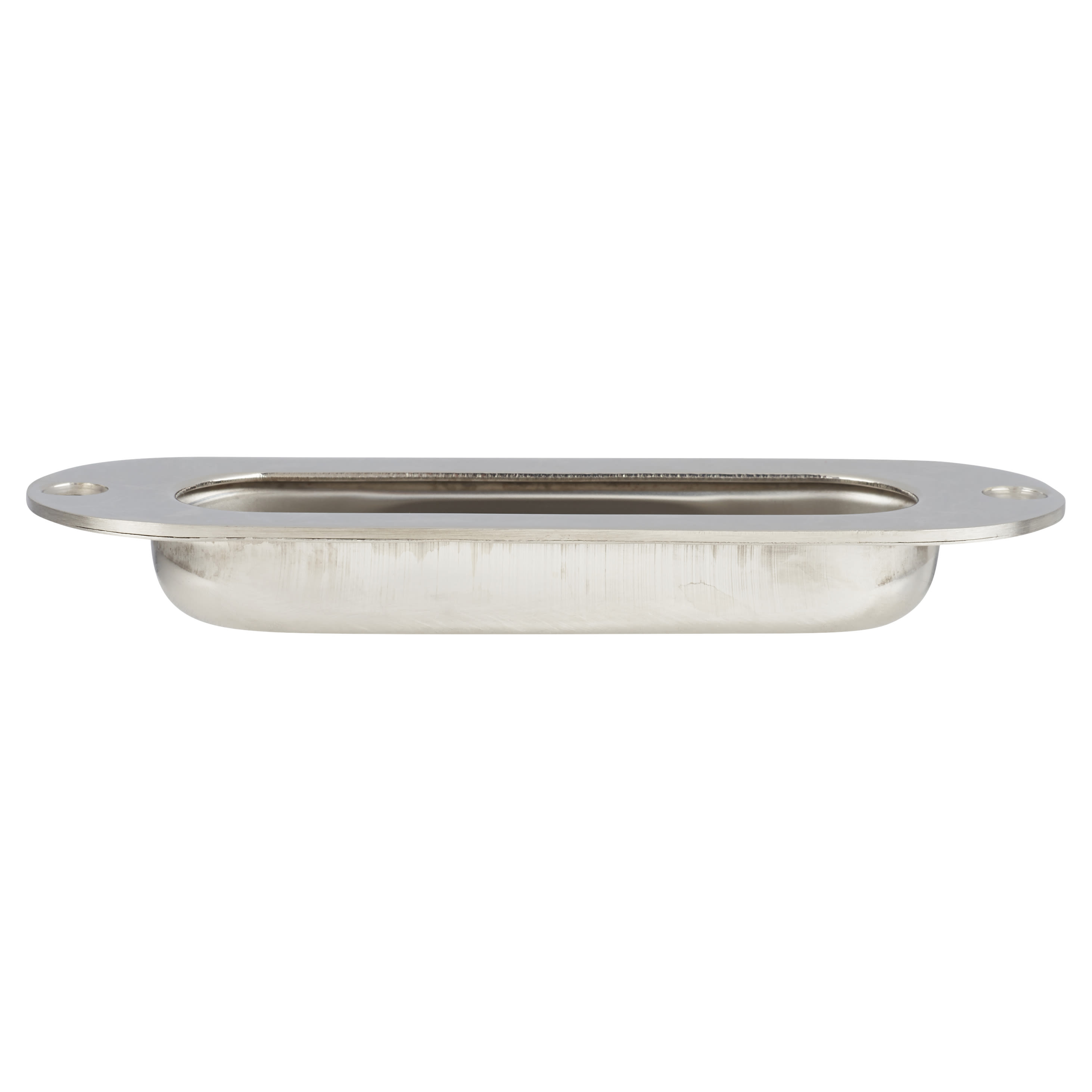 Oval Flush Cabinet Pull Handle - 120 x 40mm - Polished Stainless Steel - view 3
