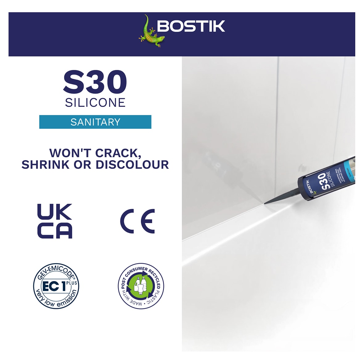 S30 Acetoxy Sanitary Sealant - 310ml - White - view 3