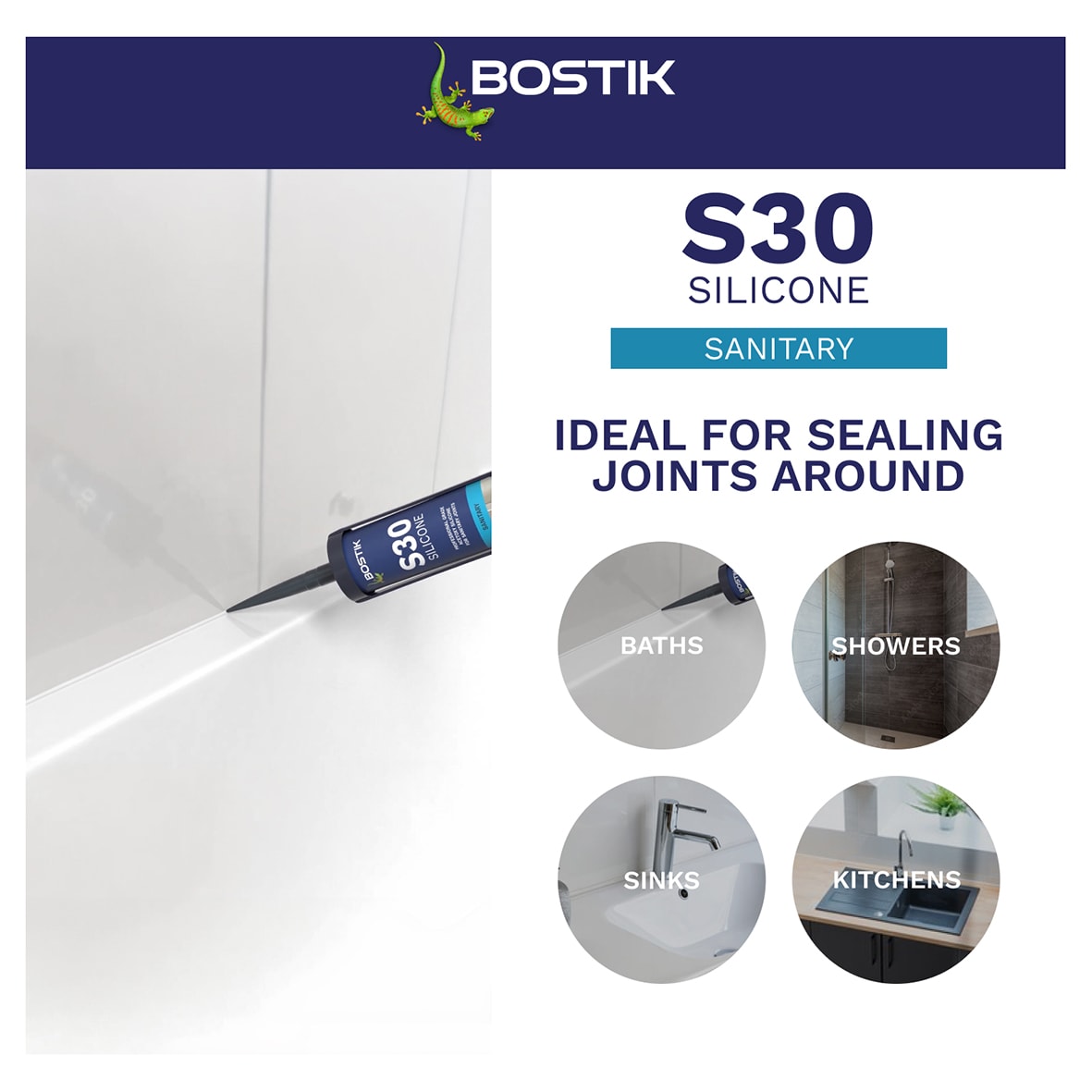 S30 Acetoxy Sanitary Sealant - 310ml - White - view 6