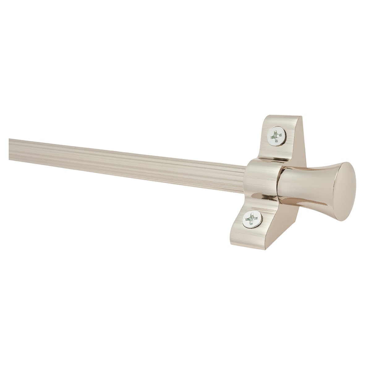 Lines Stair Rod with Fluted Finials - 900mm Length - Polished Nickel - view 2