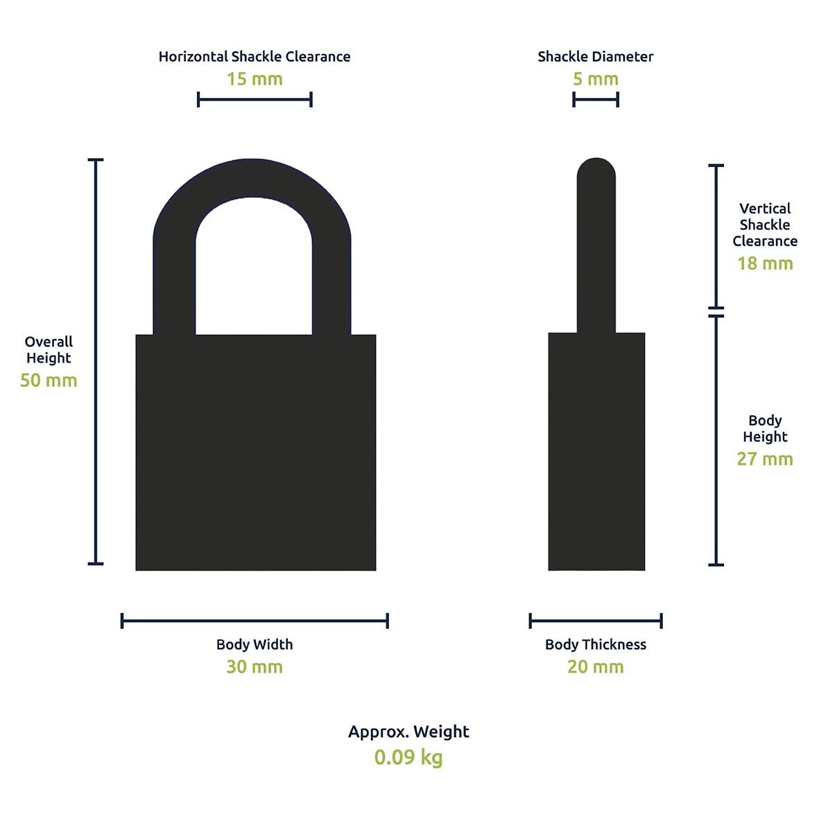 Watchman by Squire Laminated Padlock - 30mm Body - 18 x 14mm Shackle - Keyed to Differ - Silver - view 5