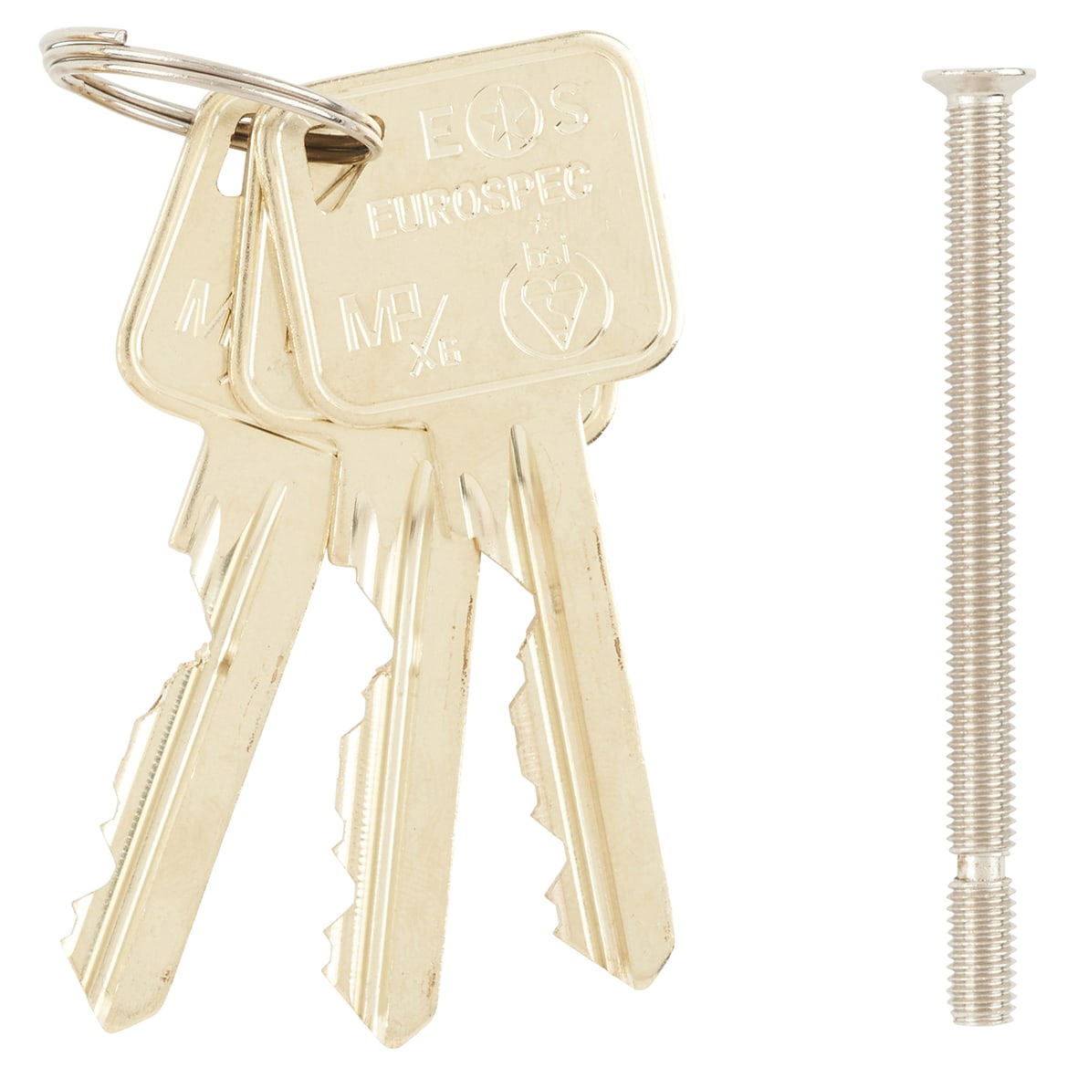 1 Star 6 Pin 80mm Euro Double Cylinder - 40 + 40mm - Satin Chrome - Keyed to Differ - view 3