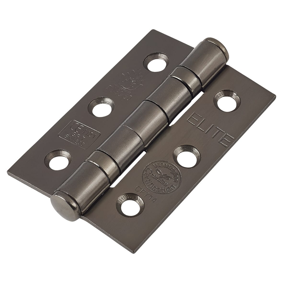 Black Nickel Bathroom Lock Door Handles on Rose Pack - Ella Range - view 3