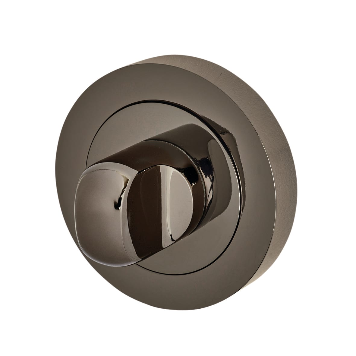 Black Nickel Bathroom Lock Door Handles on Rose Pack - Ella Range - view 5