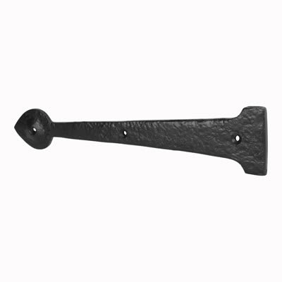 Tudor Plain Door Hinge Front - 305 x 63mm - Antique Black Iron - Pair - view 2