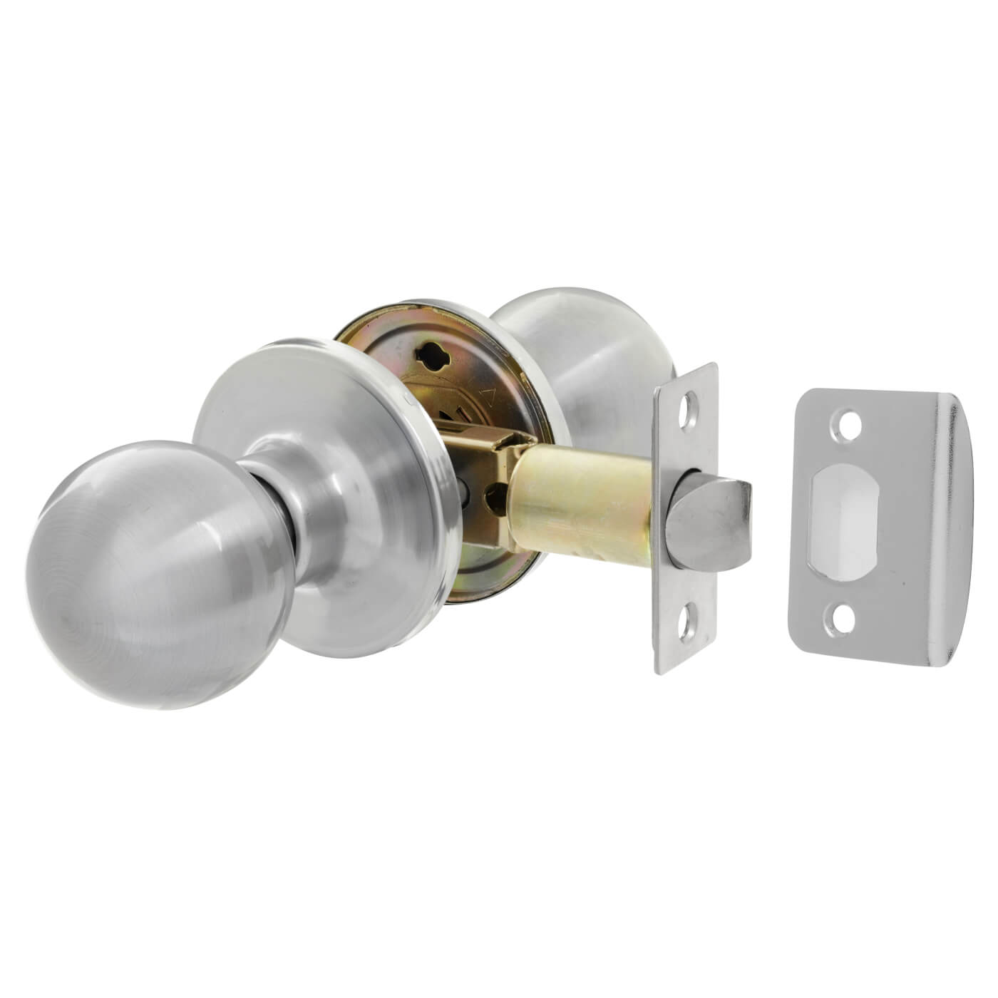 Satin Chrome Bala Hotel Passage Mortice Door Knobset - 65mm Rose Diameter - view 2