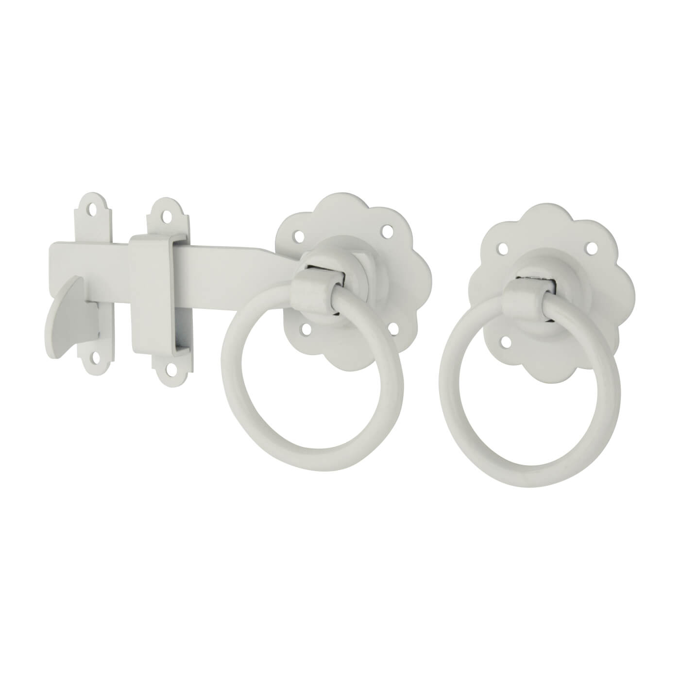 Ring Gate Latch - 152mm Throw - White - view 2