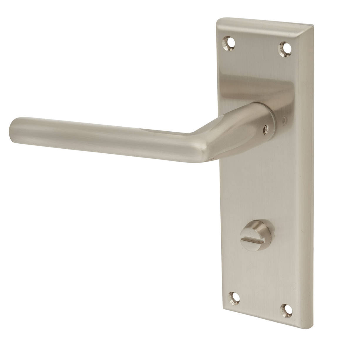 Brass Satin Nickel Bathroom Door Handles - Dieci Range - 150 x 50mm - view 3