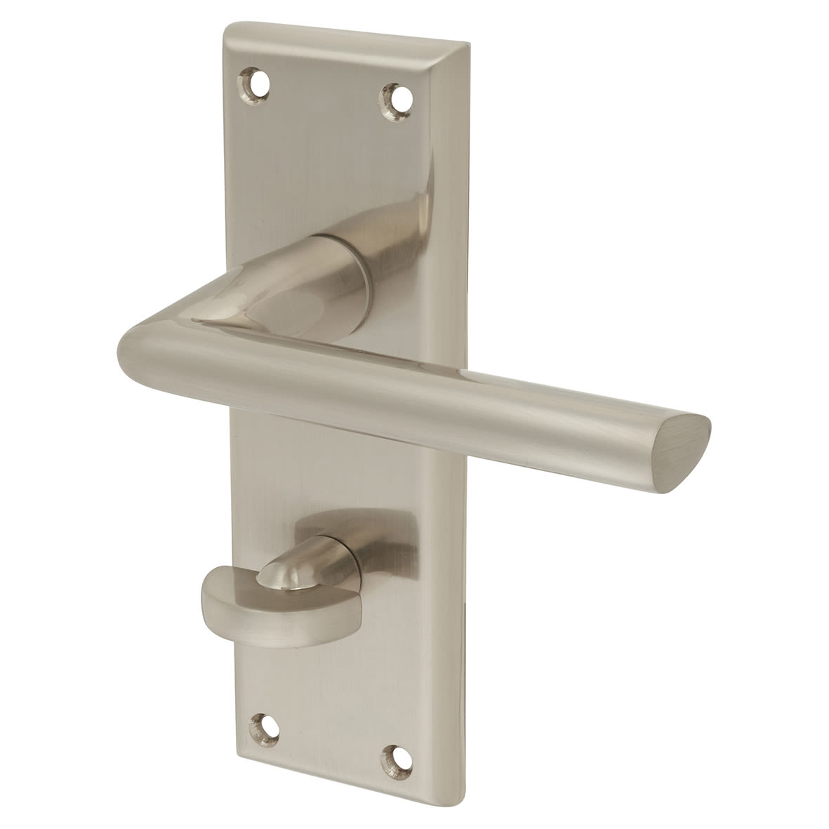 Brass Satin Nickel Bathroom Door Handles - Dieci Range - 150 x 50mm - view 4