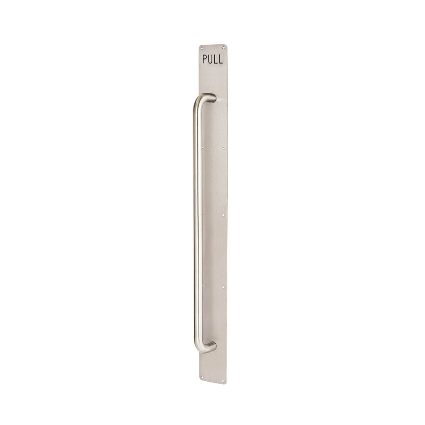 Satin Stainless Steel 19mm D-Bar Door Pull Handle on Plate - PULL - Screw Fix - 950 x 80mm - view 2